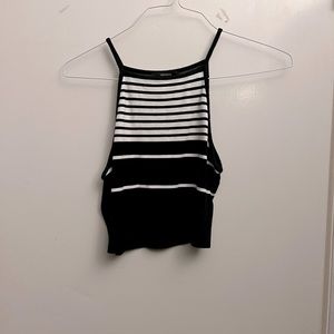 Black and white stripped crop top